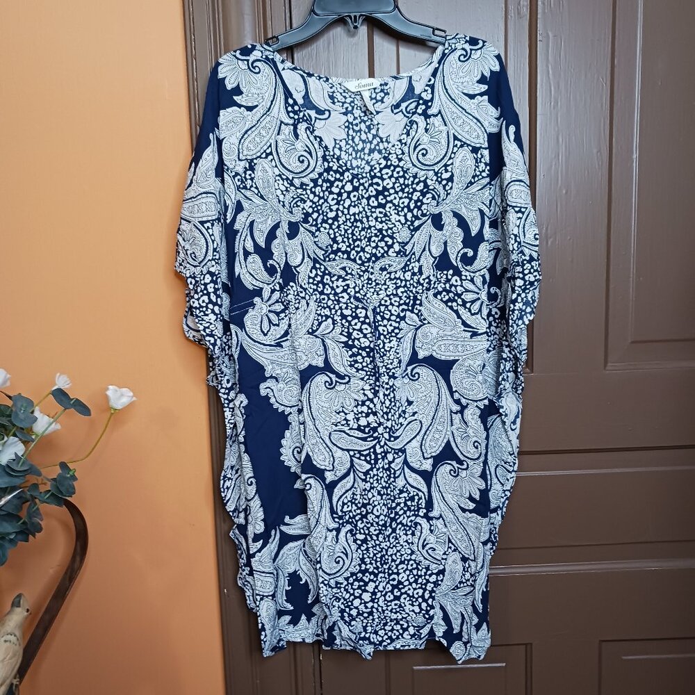 Soma Women's Tunic Blue Flower Top Size M